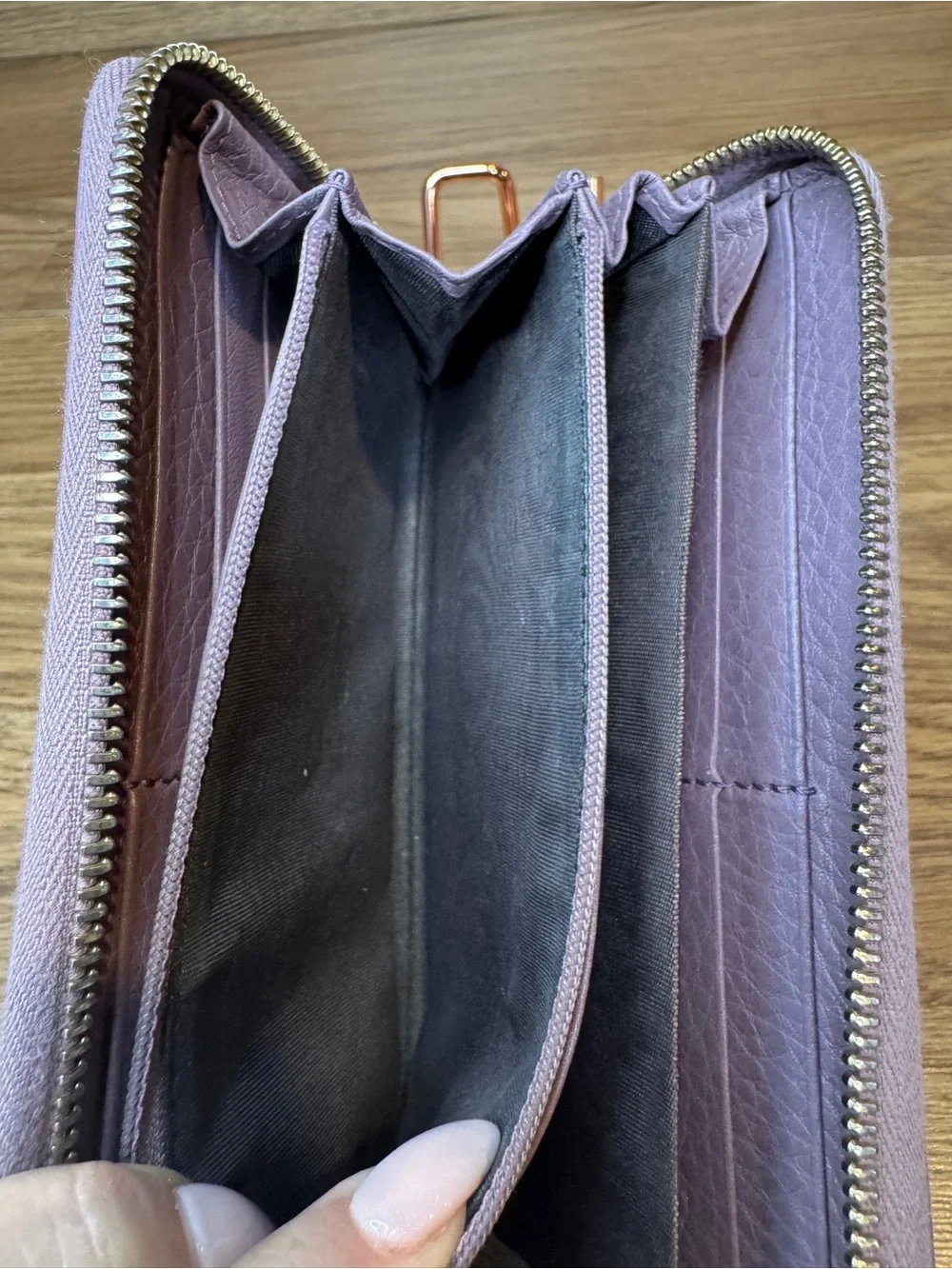 Gucci Leather Bamboo Tassel Zip Around Long Wallet Cert Of Auth Incl Rare Purple - Picture 10 of 15